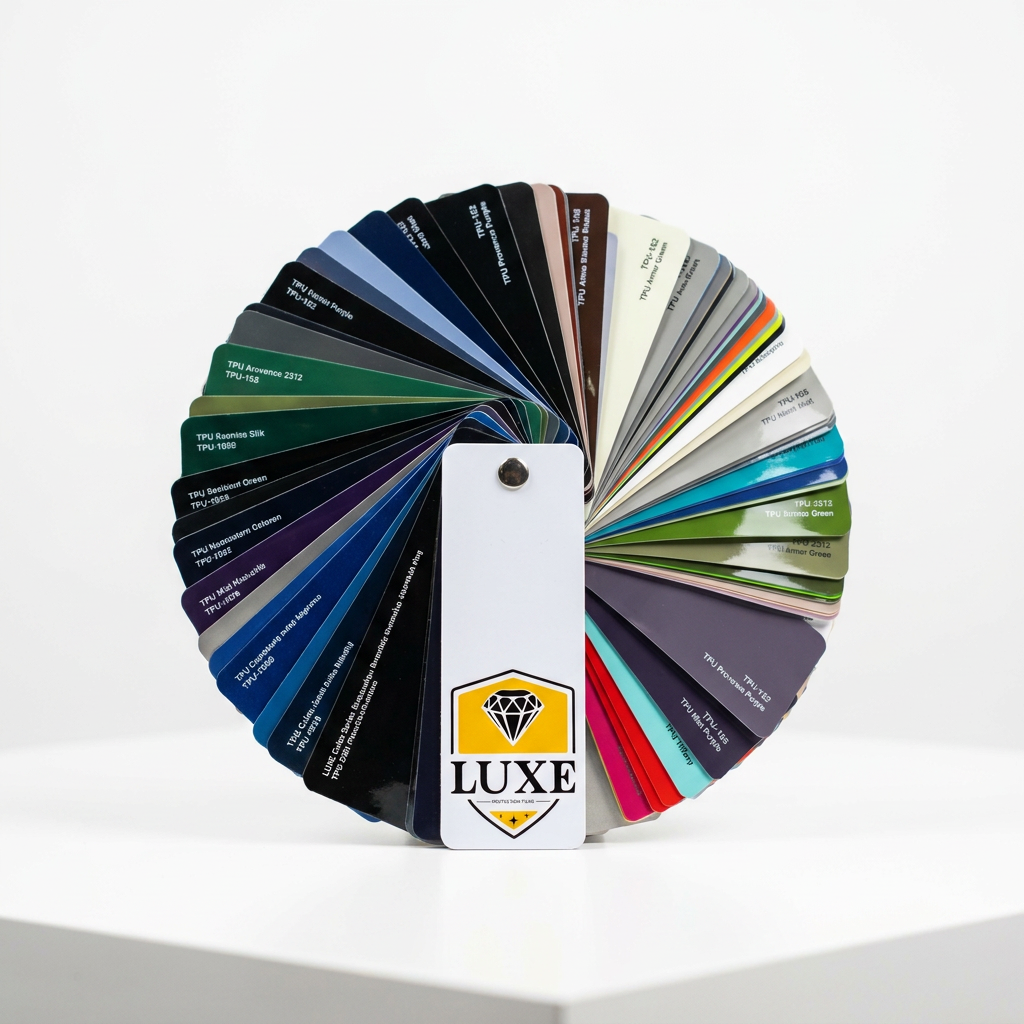LUXE Color Series PPF swatch book detail for dealer and customer color selection